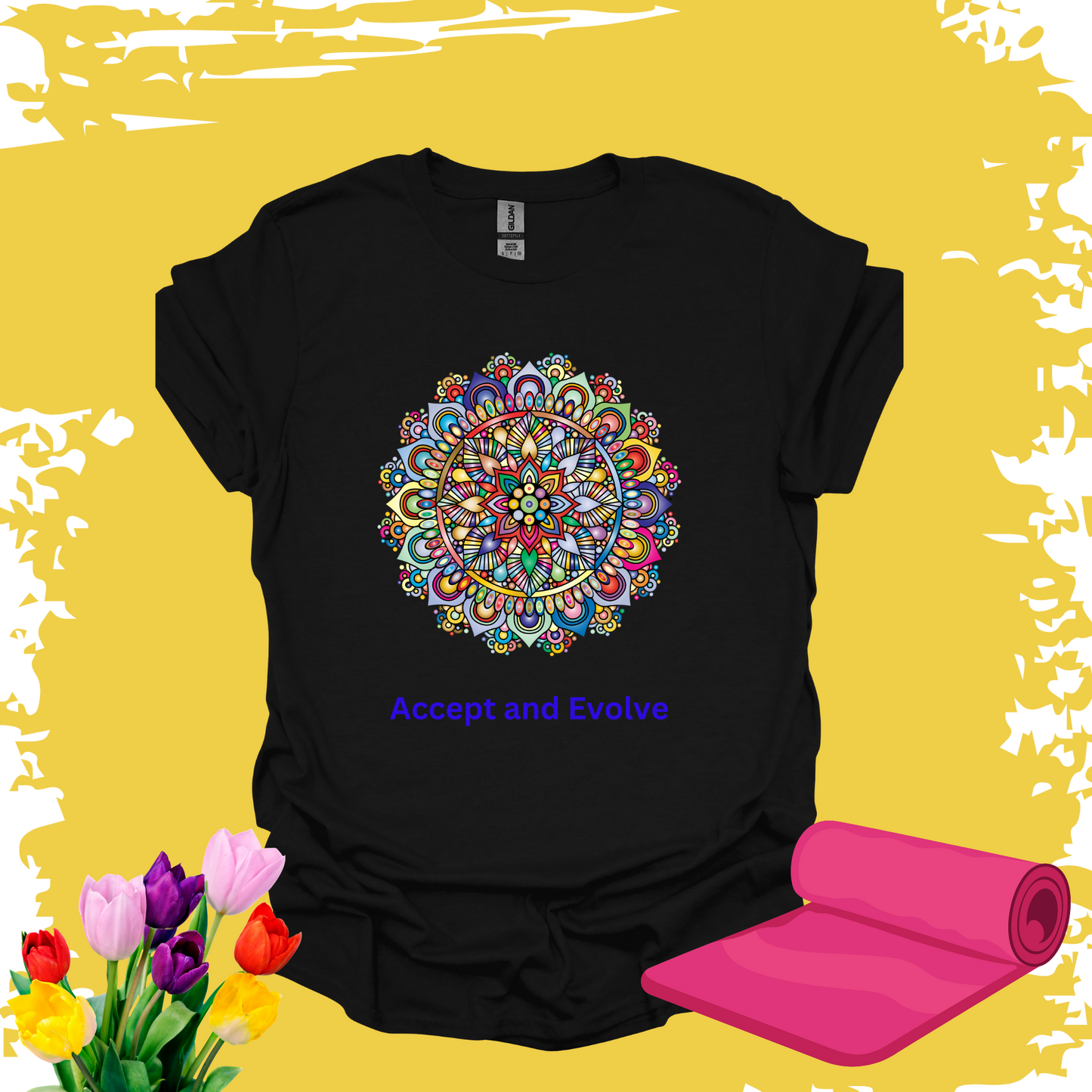 Accept and Evolve Mandala T-shirt