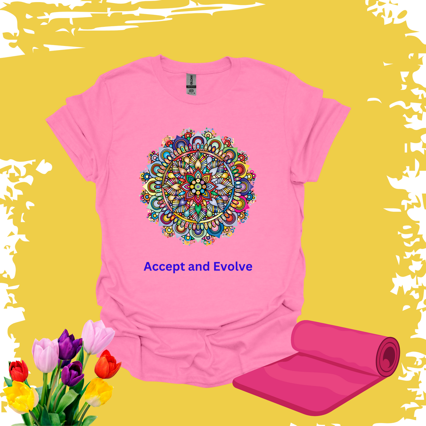 Accept and Evolve Mandala T-shirt