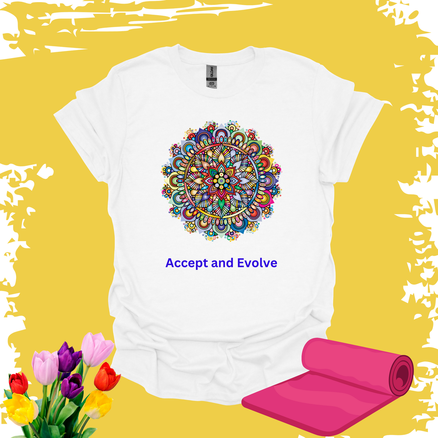 Accept and Evolve Mandala T-shirt
