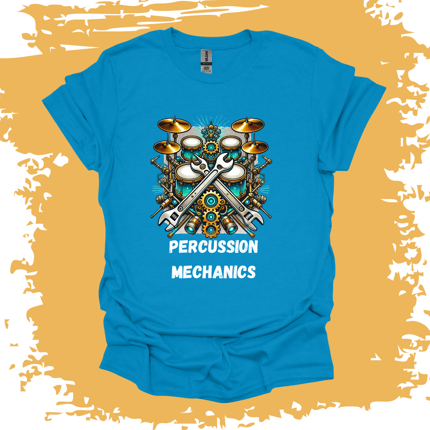 Percussion Mechanics Silver Turquoise T-shirt