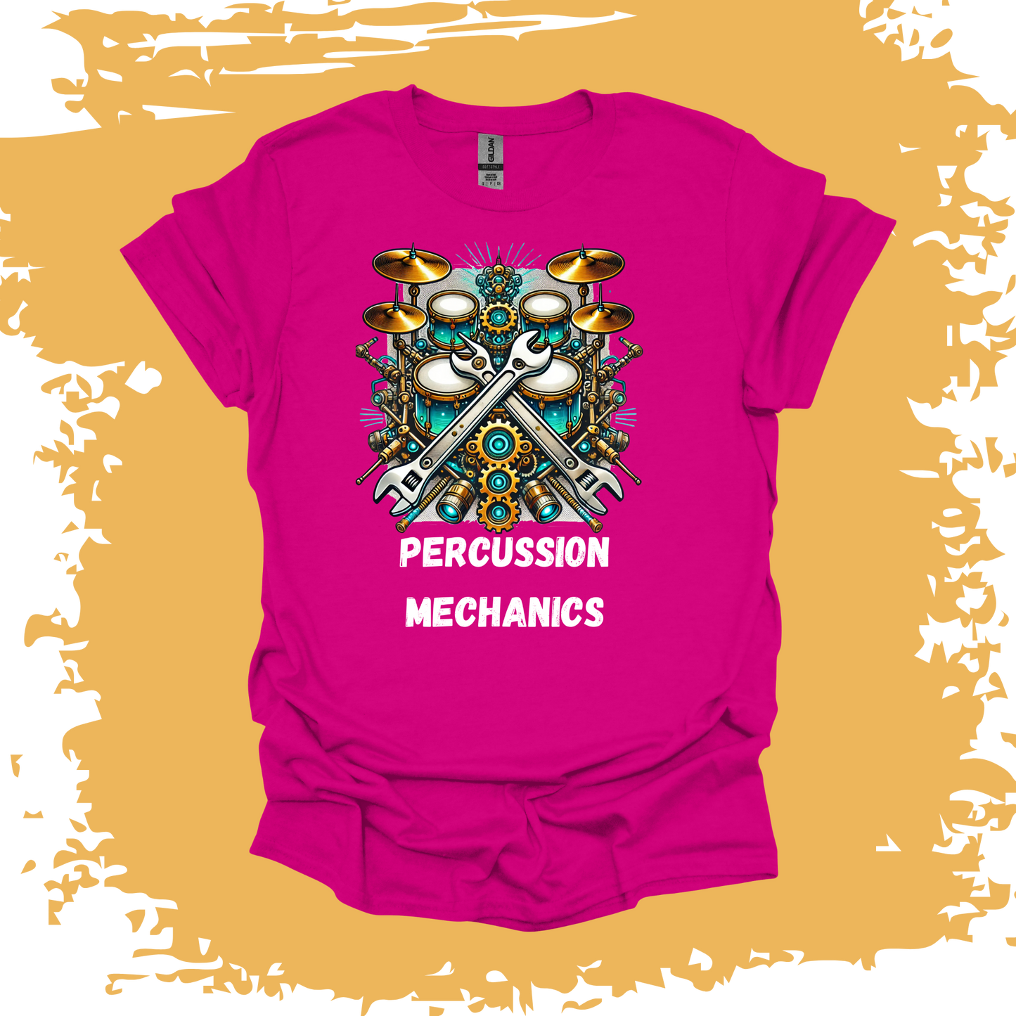 Percussion Mechanics Silver Turquoise T-shirt