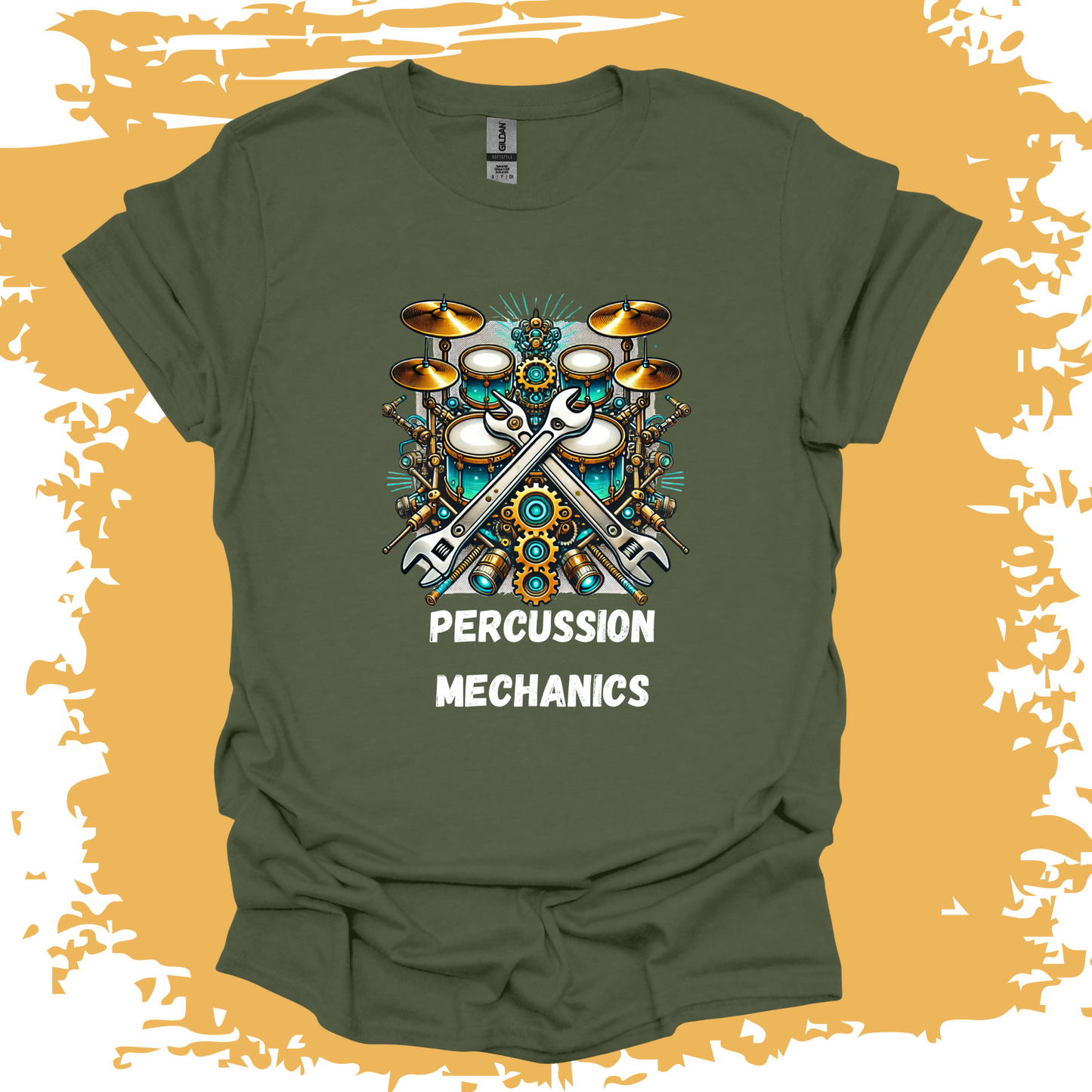 Percussion Mechanics Silver Turquoise T-shirt