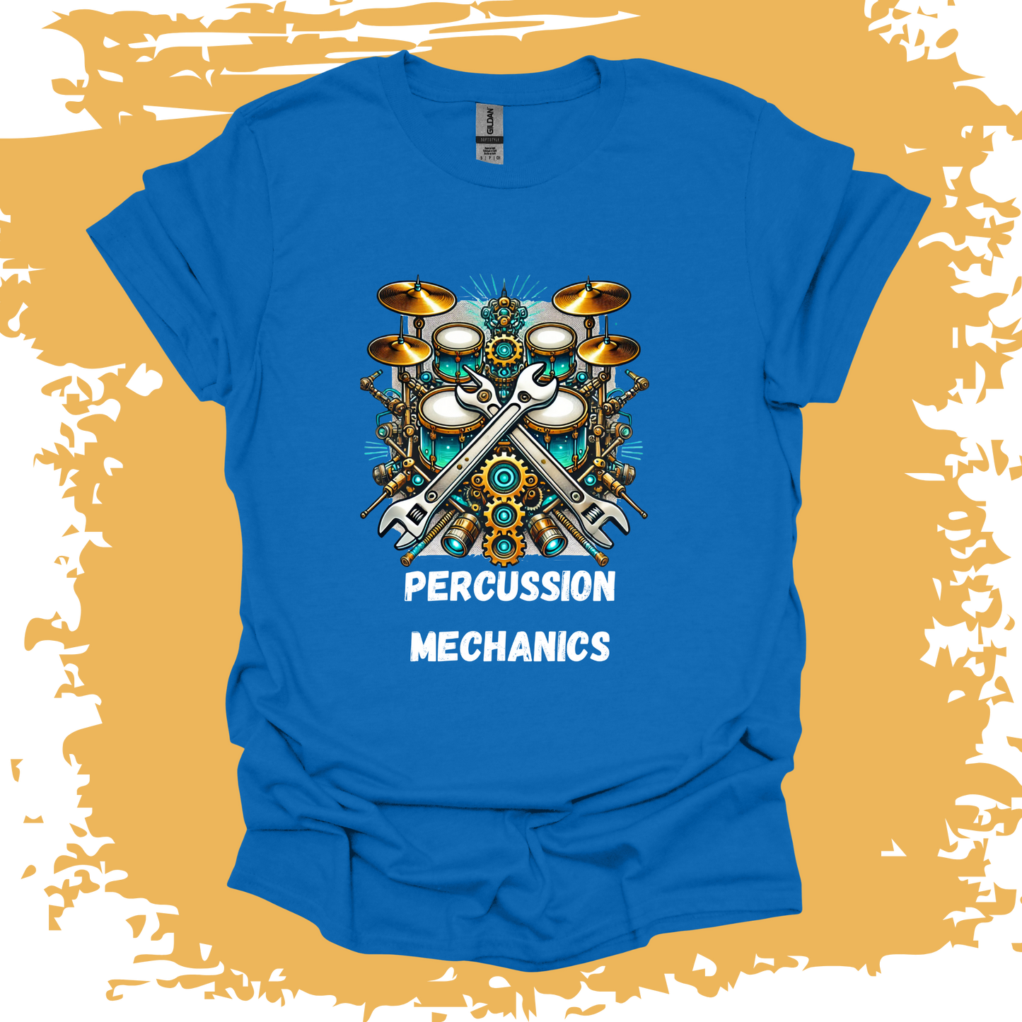 Percussion Mechanics Silver Turquoise T-shirt