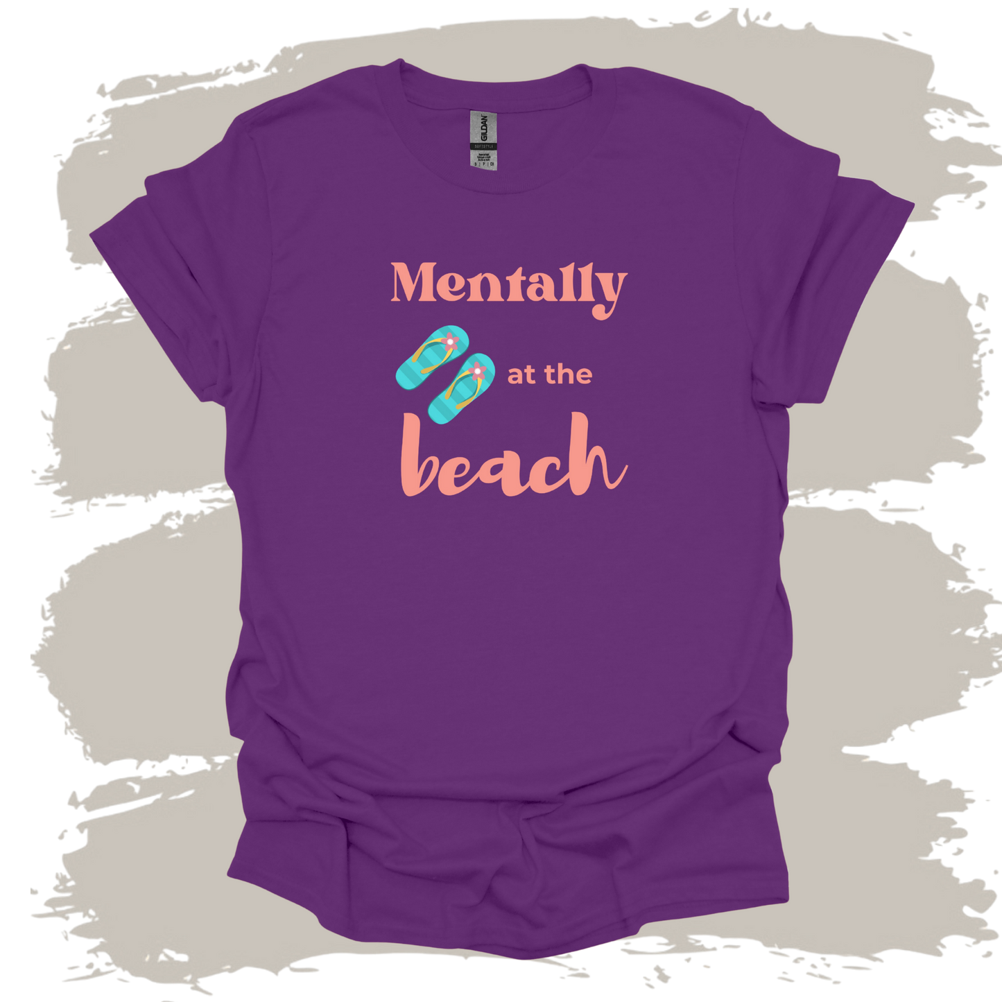 Mentally at the Beach – Flip Flops Graphic T-Shirt