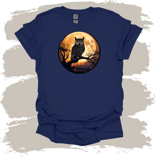 Guardian of the Night - Owl & Moon Graphic T -Shirt