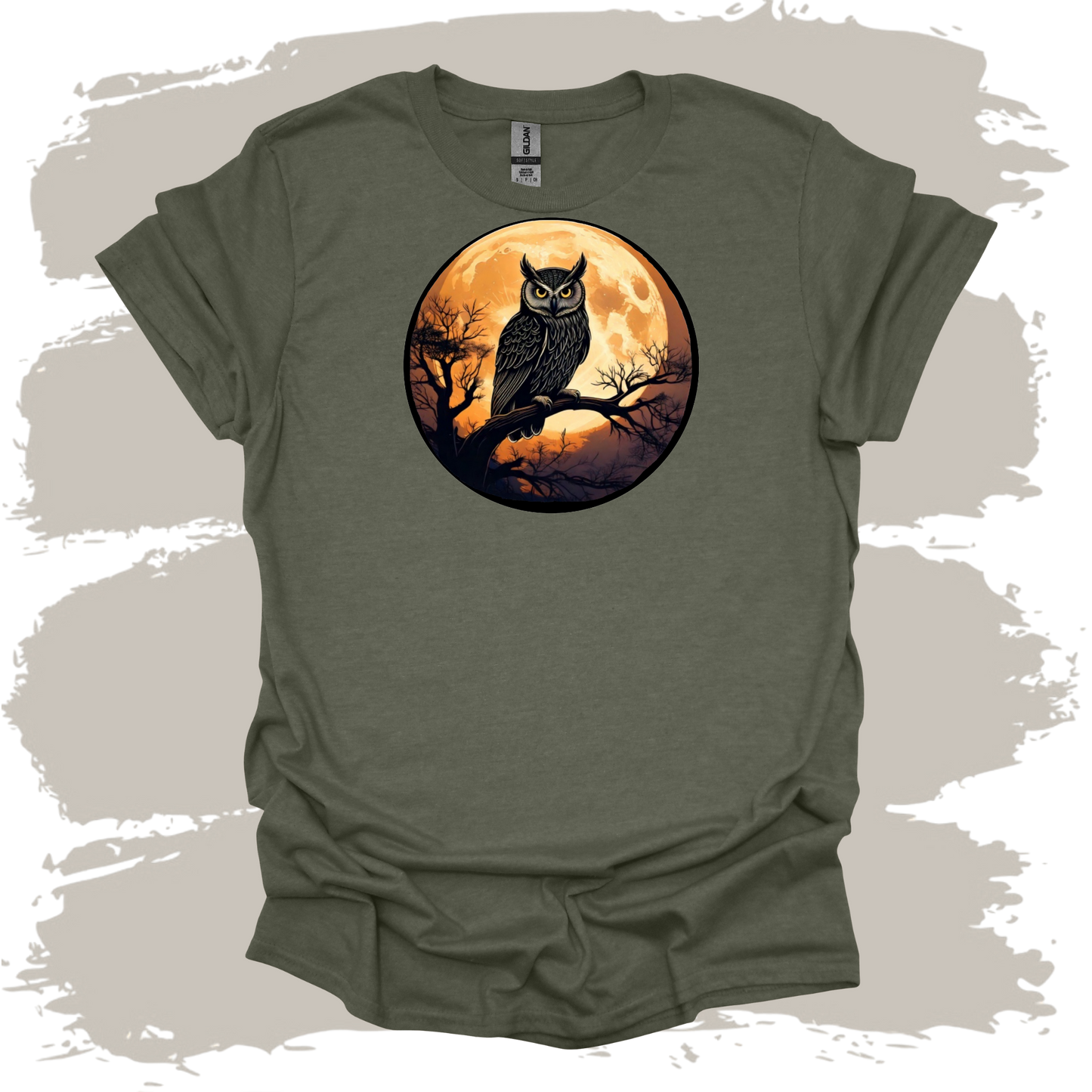 Guardian of the Night - Owl & Moon Graphic T -Shirt