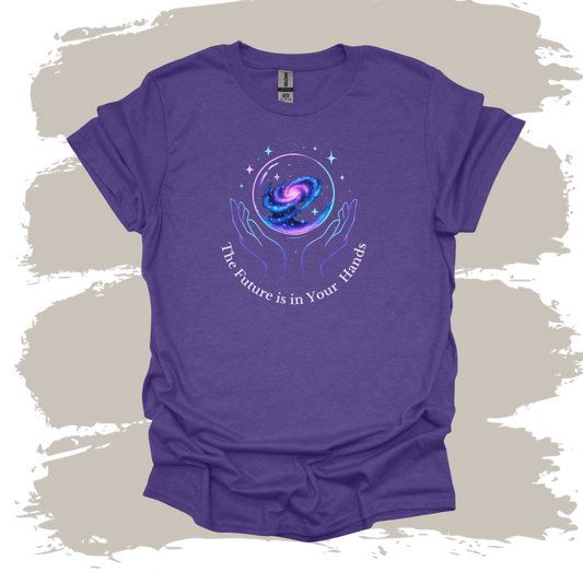 The Future Is In Your Hands – Celestial Globe Graphic T-Shirt