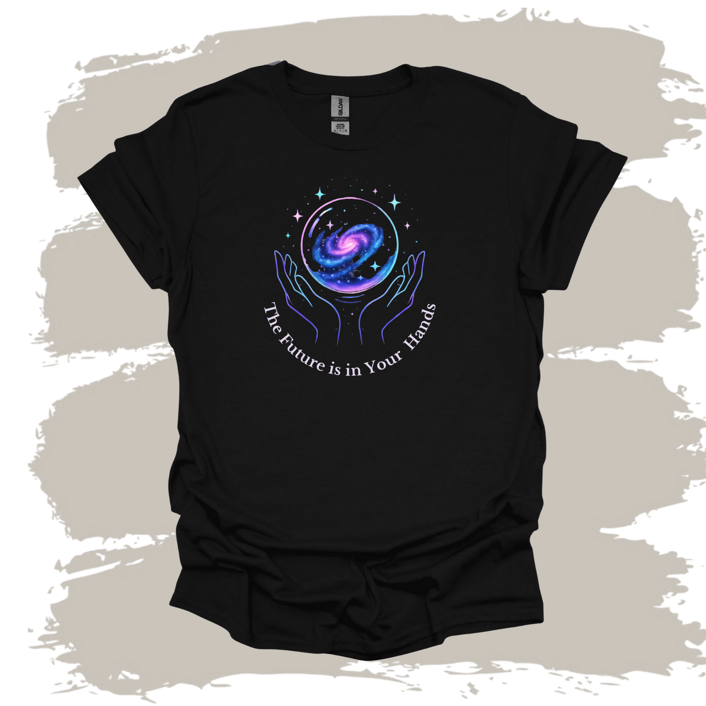 The Future Is In Your Hands – Celestial Globe Graphic T-Shirt