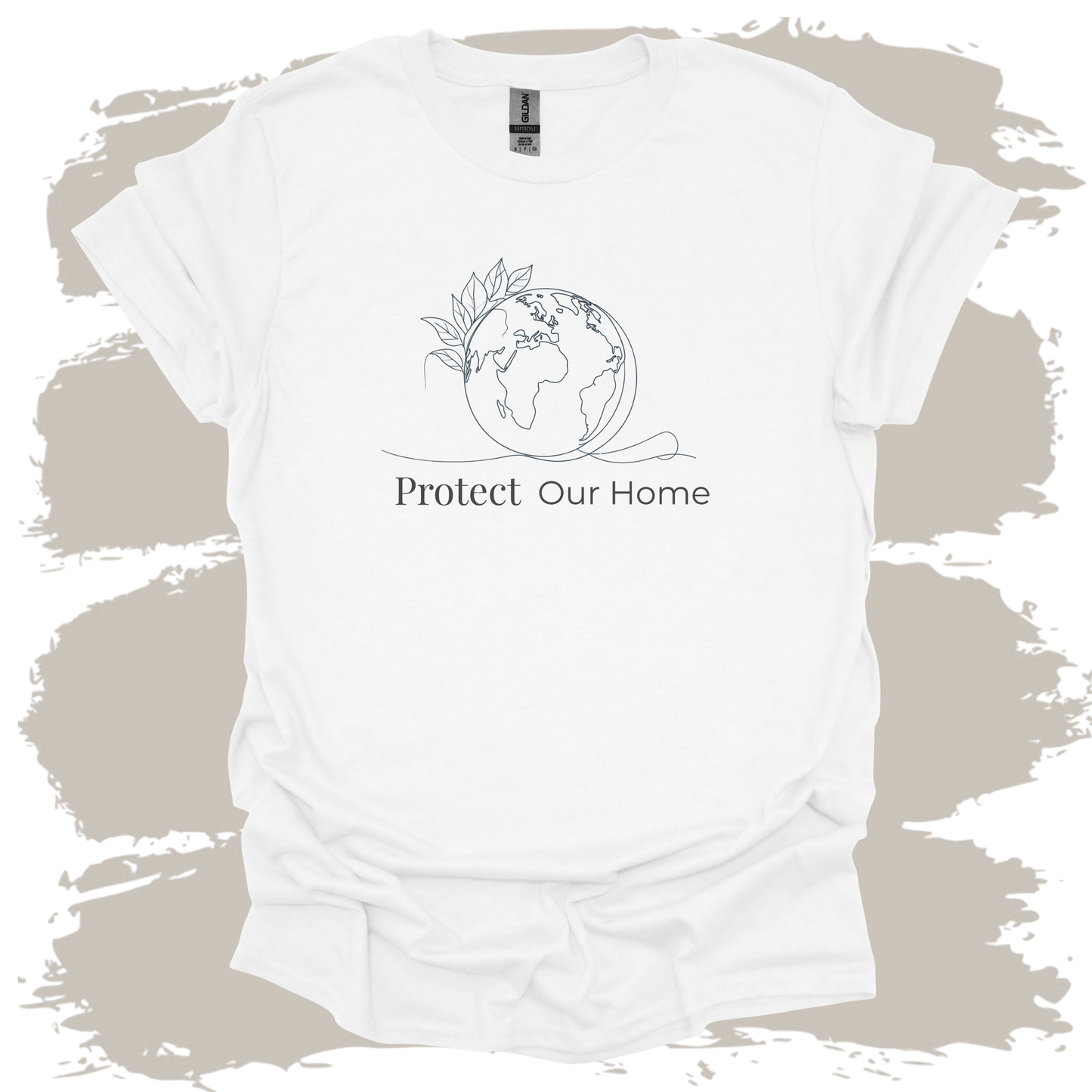 Protect Our Home – Line Art World & Plants T-Shirt
