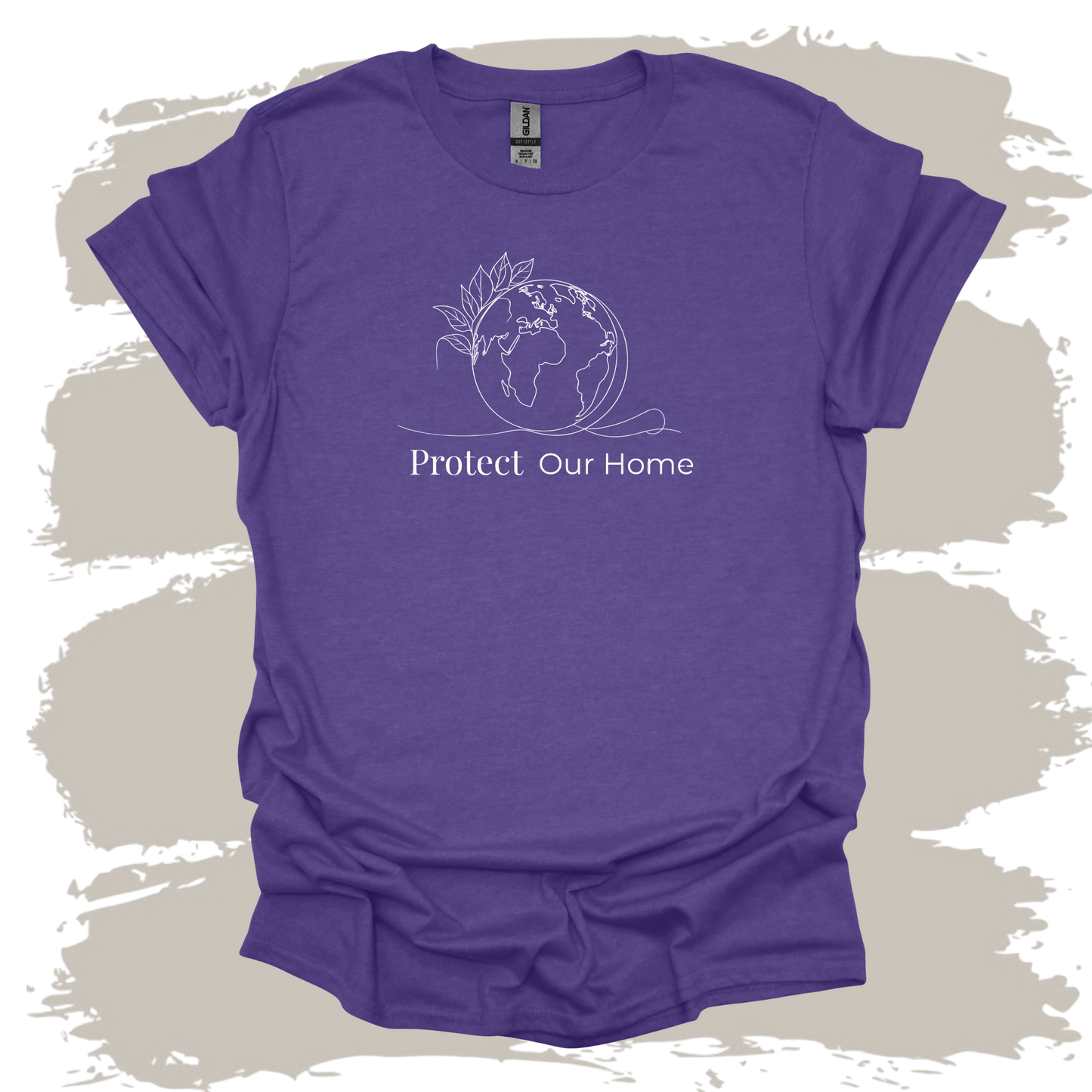 Protect Our Home – Line Art World & Plants T-Shirt