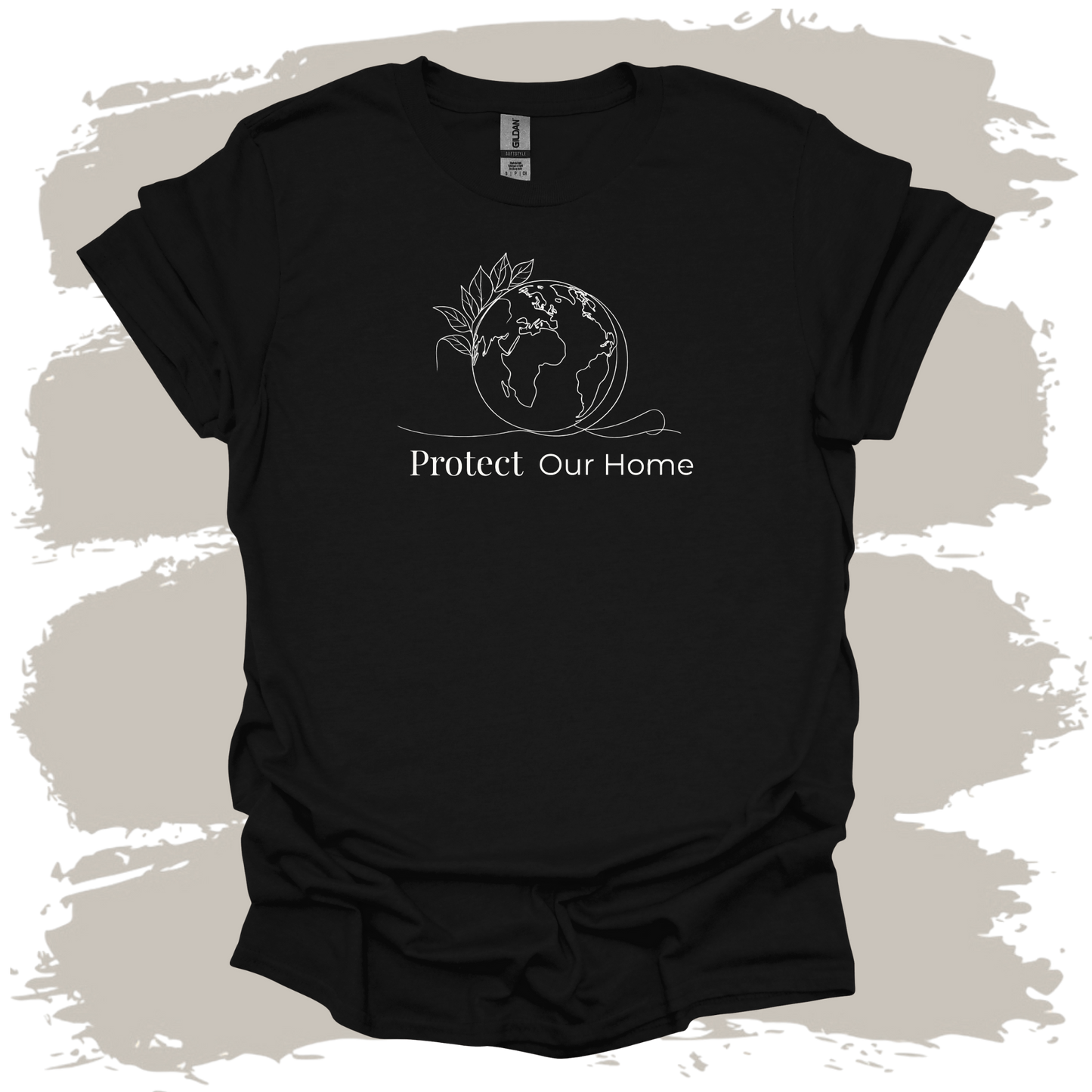 Protect Our Home – Line Art World & Plants T-Shirt