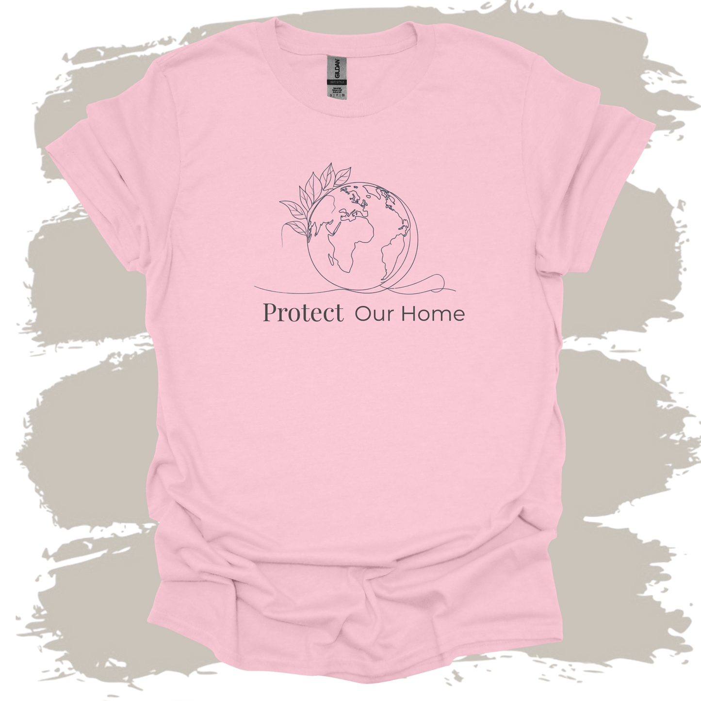 Protect Our Home – Line Art World & Plants T-Shirt