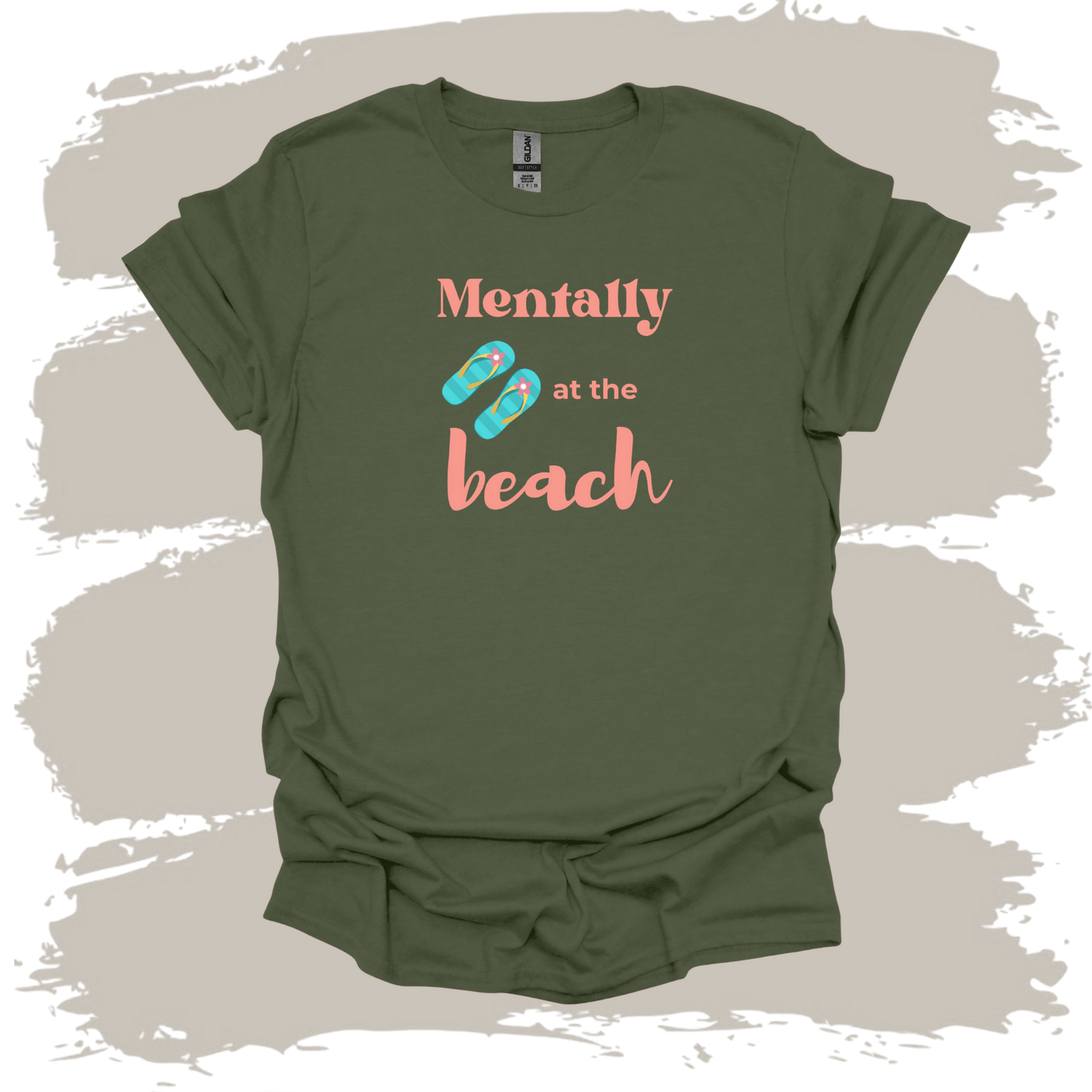 Mentally at the Beach – Flip Flops Graphic T-Shirt